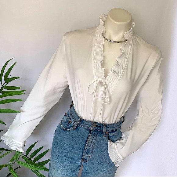 Vintage Tops - v i n t a g e :: Whimsical Romantic Ruffle Pleated Blouse
